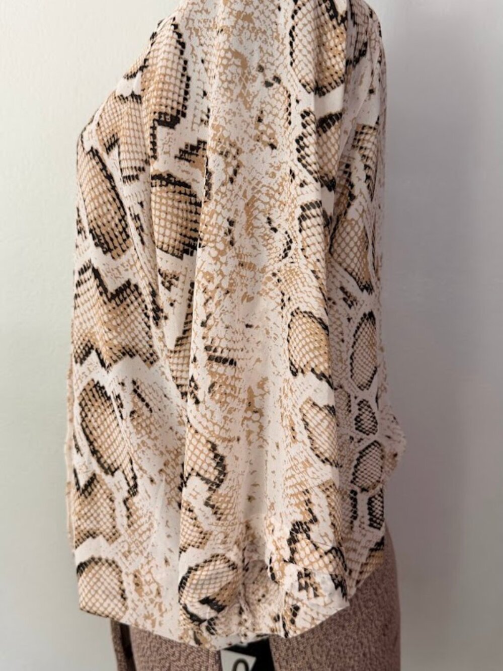A.N.A Python Print Blouse Large - Picture 3 of 5
